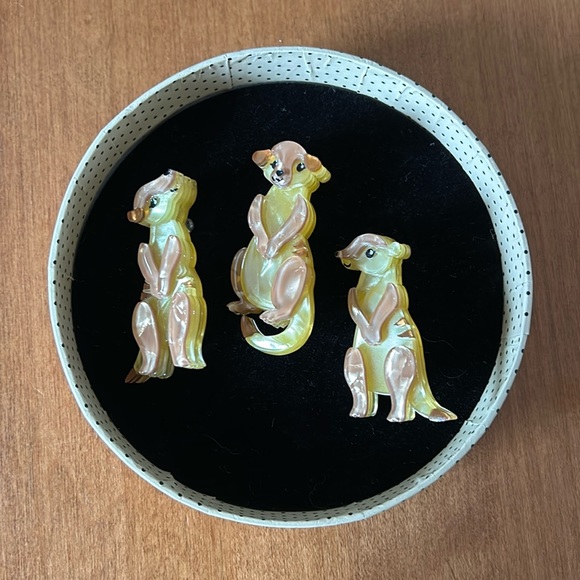 Erstwilder Jewelry - Erstwilder Three’s a Manner Brooch Set